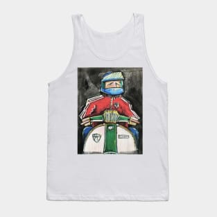Retro Scooter, Classic Scooter, Scooterist, Scootering, Scooter Rider, Mod Art Tank Top